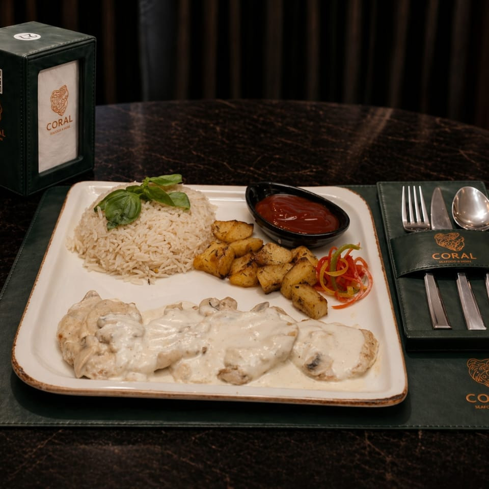 فيليه دجاج مع صوص المشروم